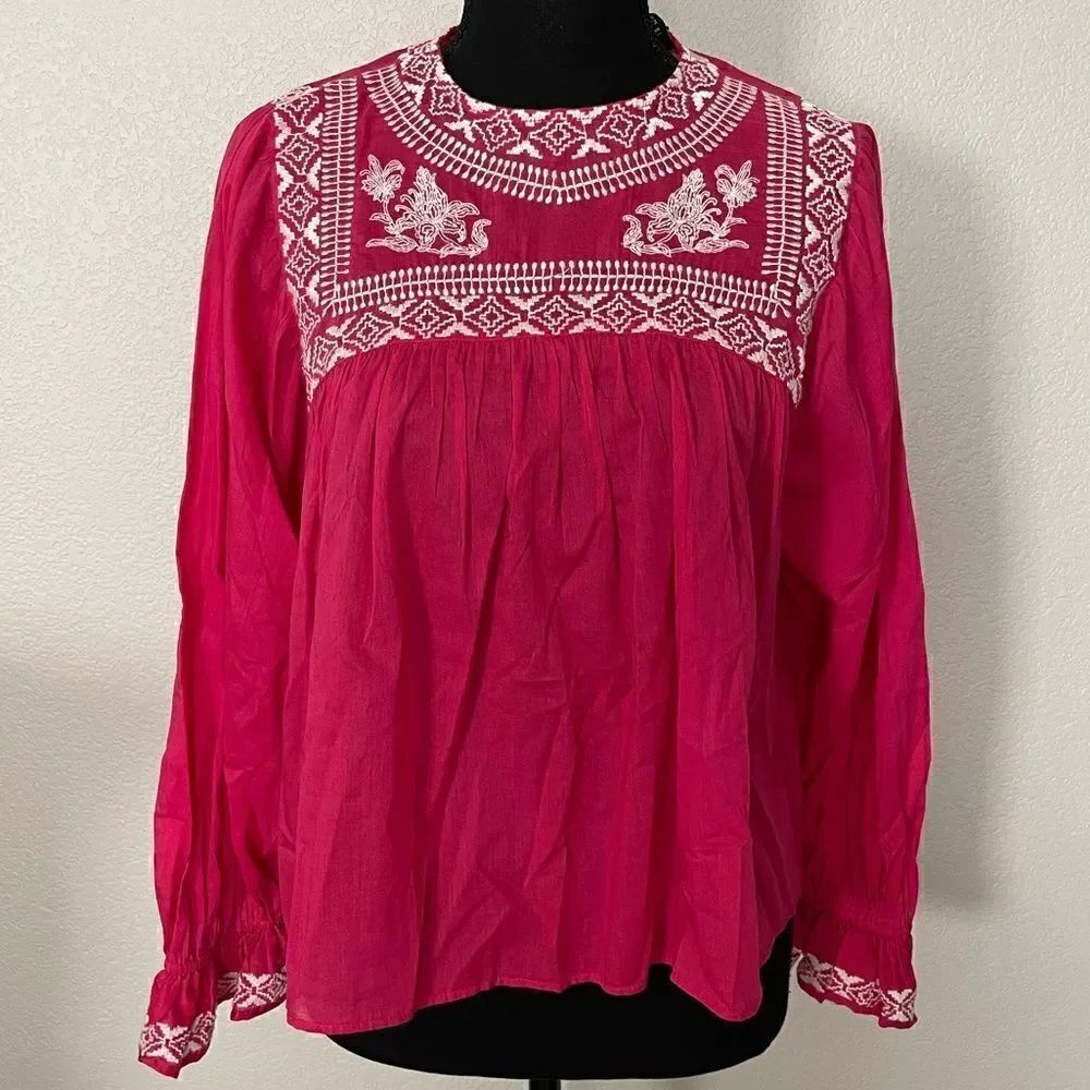 NWT Zara Embroidered Blouse